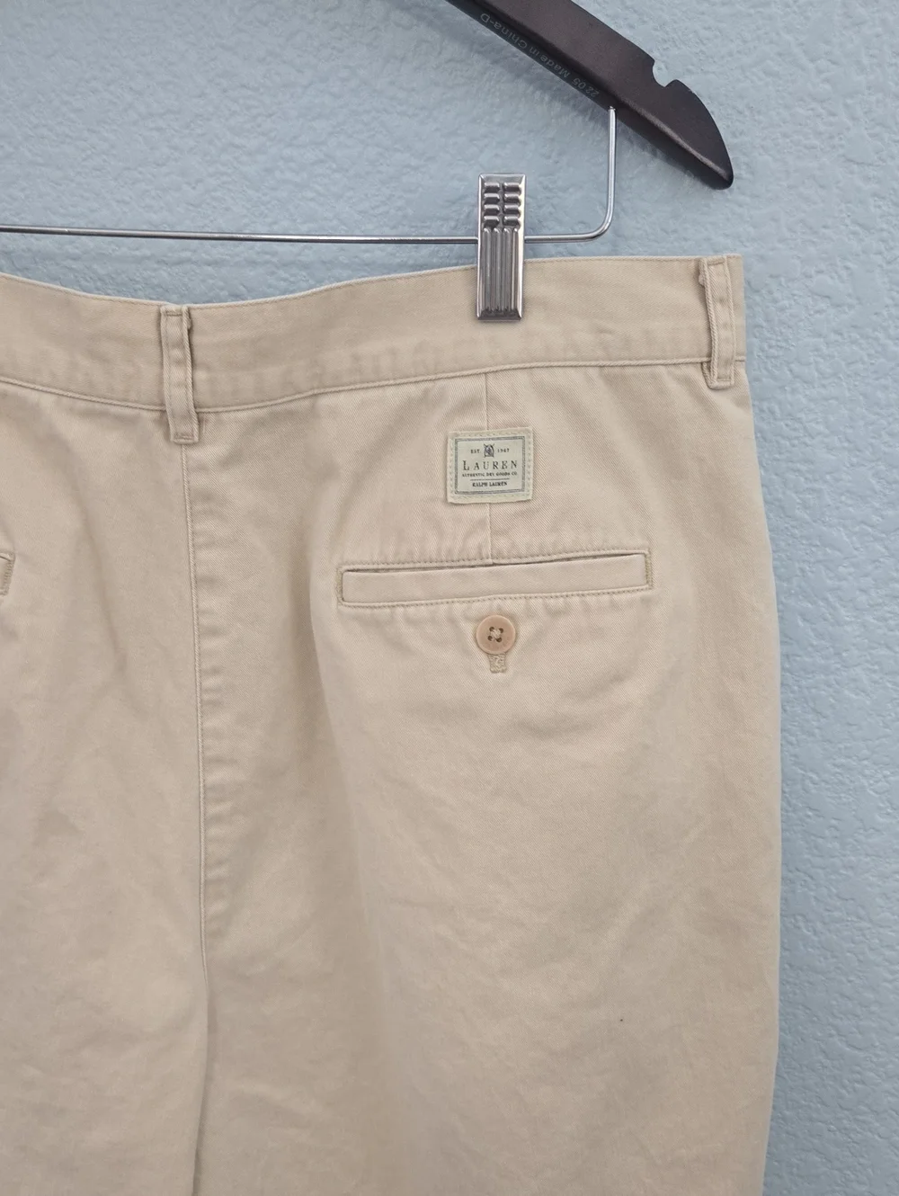 VTG LAUREN JEANS CO RALPH LAUREN Beige Women's Chino Shorts SZ 14 Cotton Classic